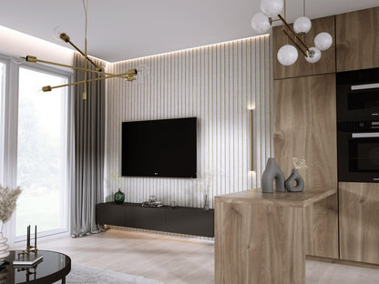 3D wandpaneel - Amber Wit 270 cm - Wandpaneel winkel - www.wandpaneelwinkel.nl - Lamelio