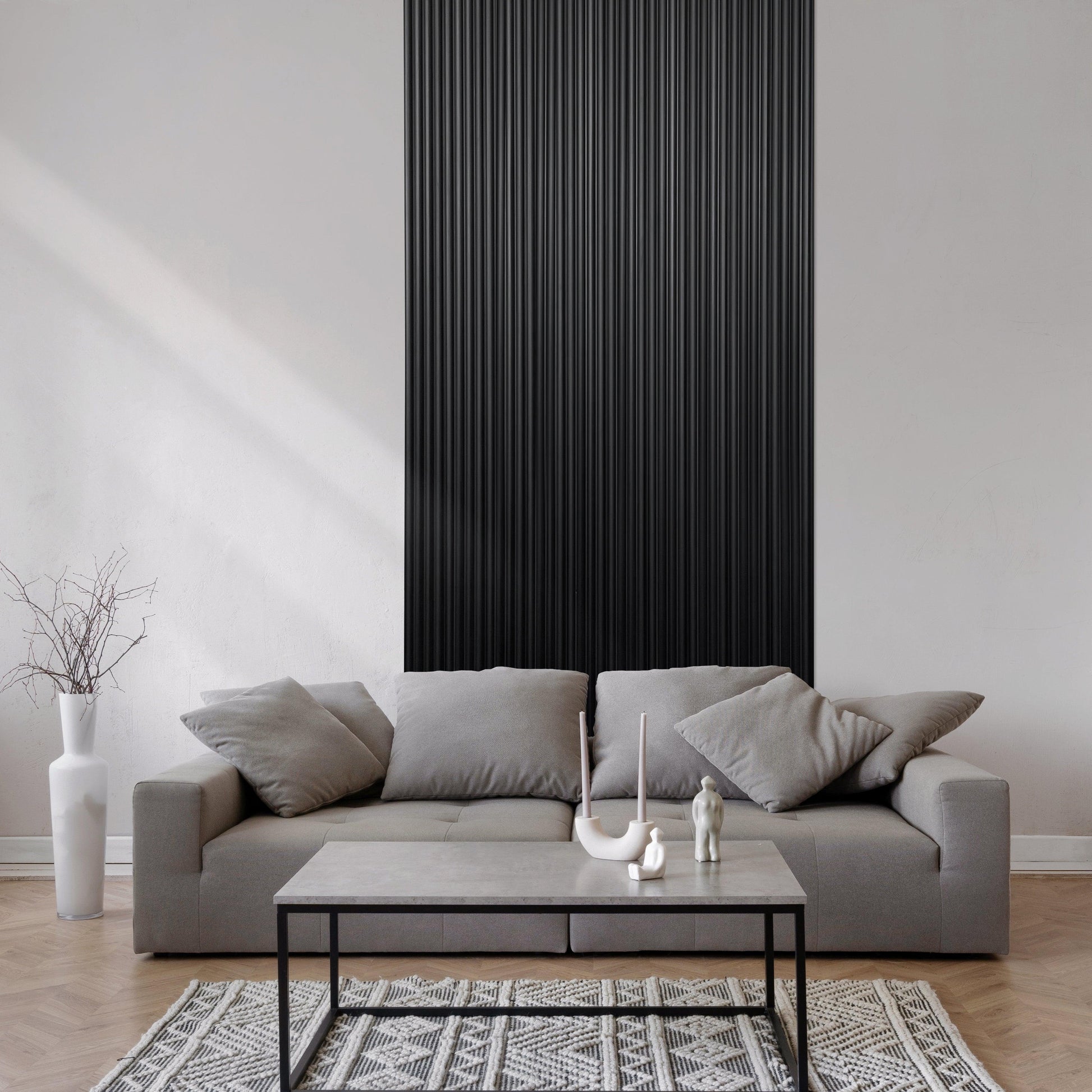3D wandpaneel - Onda Zwart 270 cm - Wandpaneel winkel - www.wandpaneelwinkel.nl - Lamelio