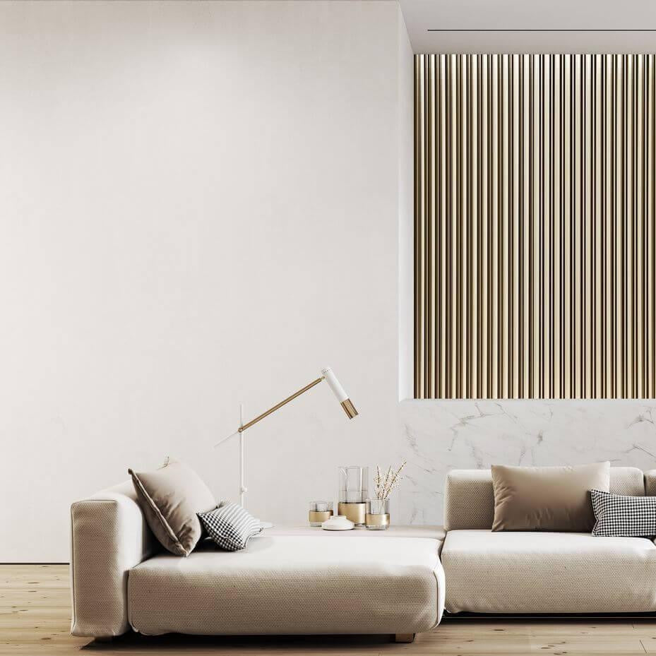 Houten Wandpanelen van Kunststof - Milo Goud - 12,2 x 270 cm - Wandpaneel winkel - www.wandpaneelwinkel.nl - Wandpaneel winkel